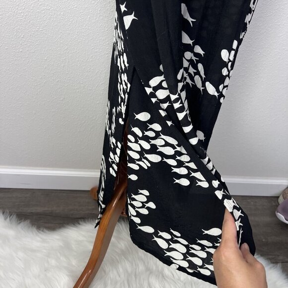 Ava Sky Hawaii Womens Large Black Fish Print One Shoulder Maxi Dress - Picture 8 of 12